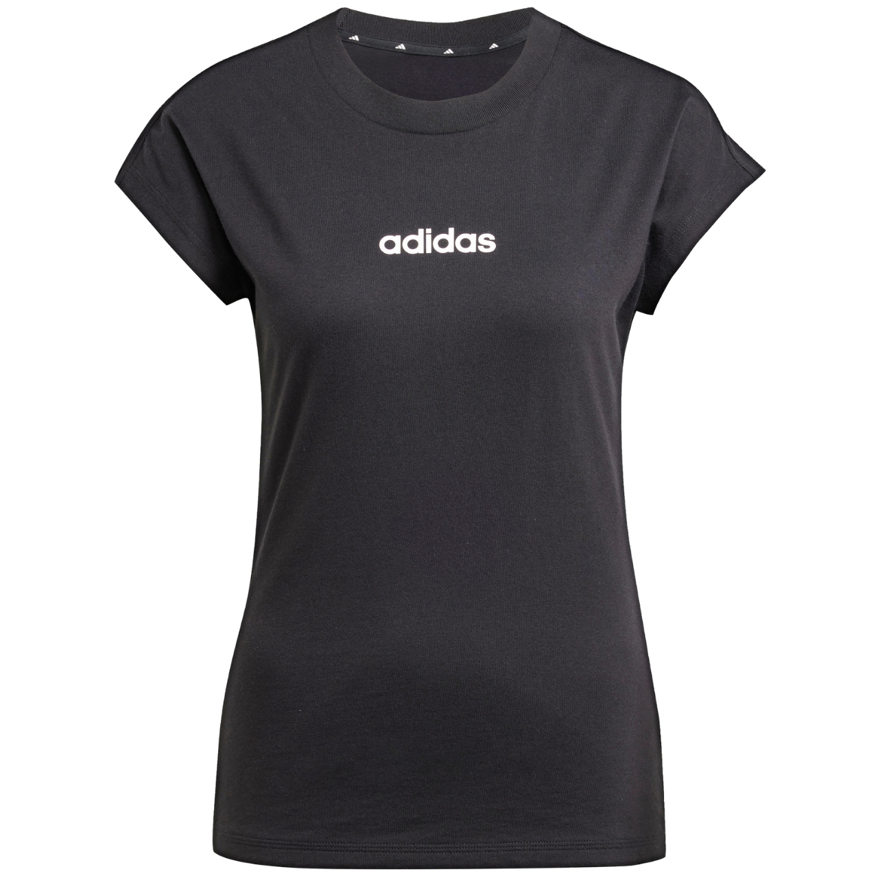 Koszulka damska adidas Essentials Linear Cotton czarna – ujęcie 2