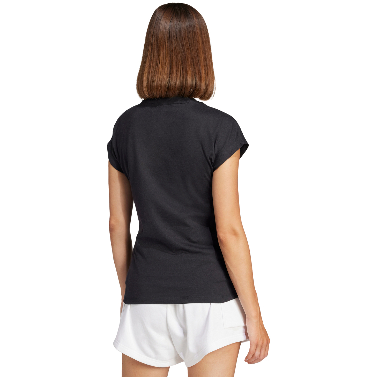 Koszulka damska adidas Essentials Linear Cotton czarna – ujęcie 3