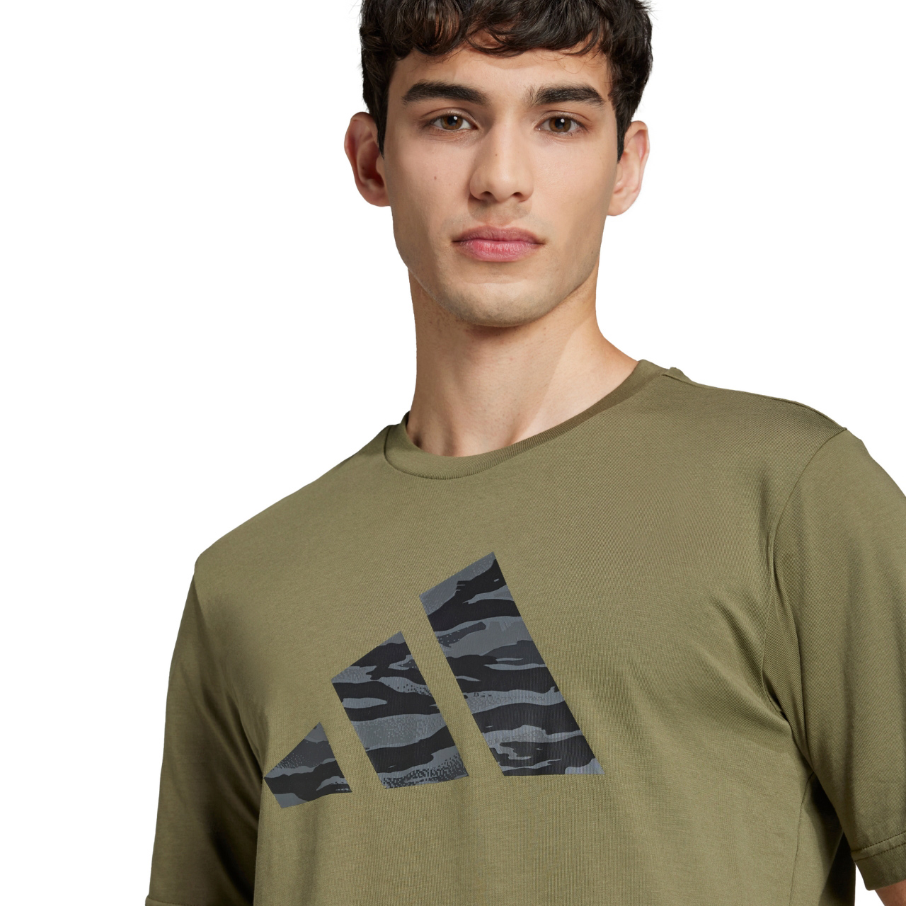 Koszulka męska adidas Codes Camo Graphic zielona – ujęcie 5