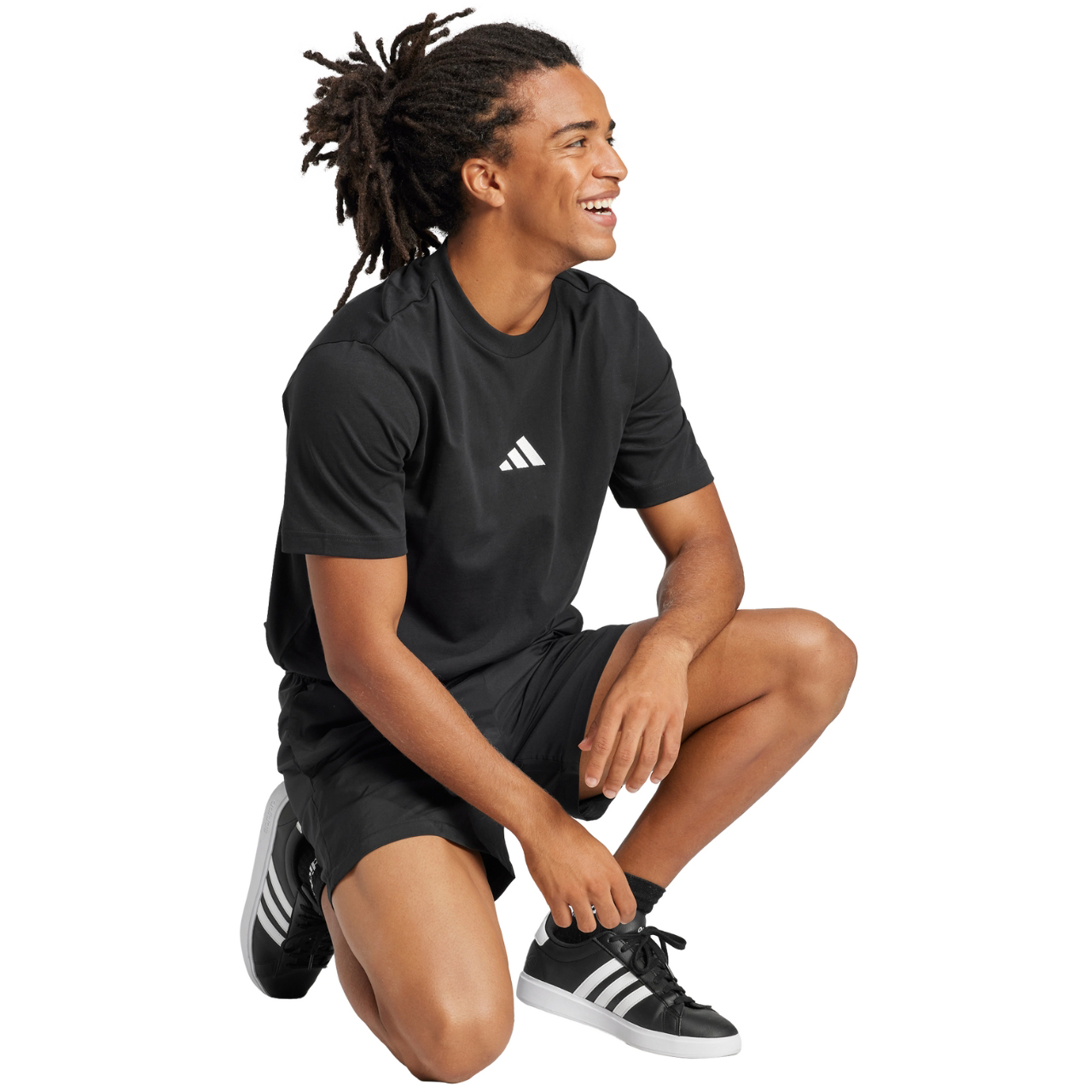 Koszulka męska adidas Essentials Small Logo Single czarna – ujęcie 6