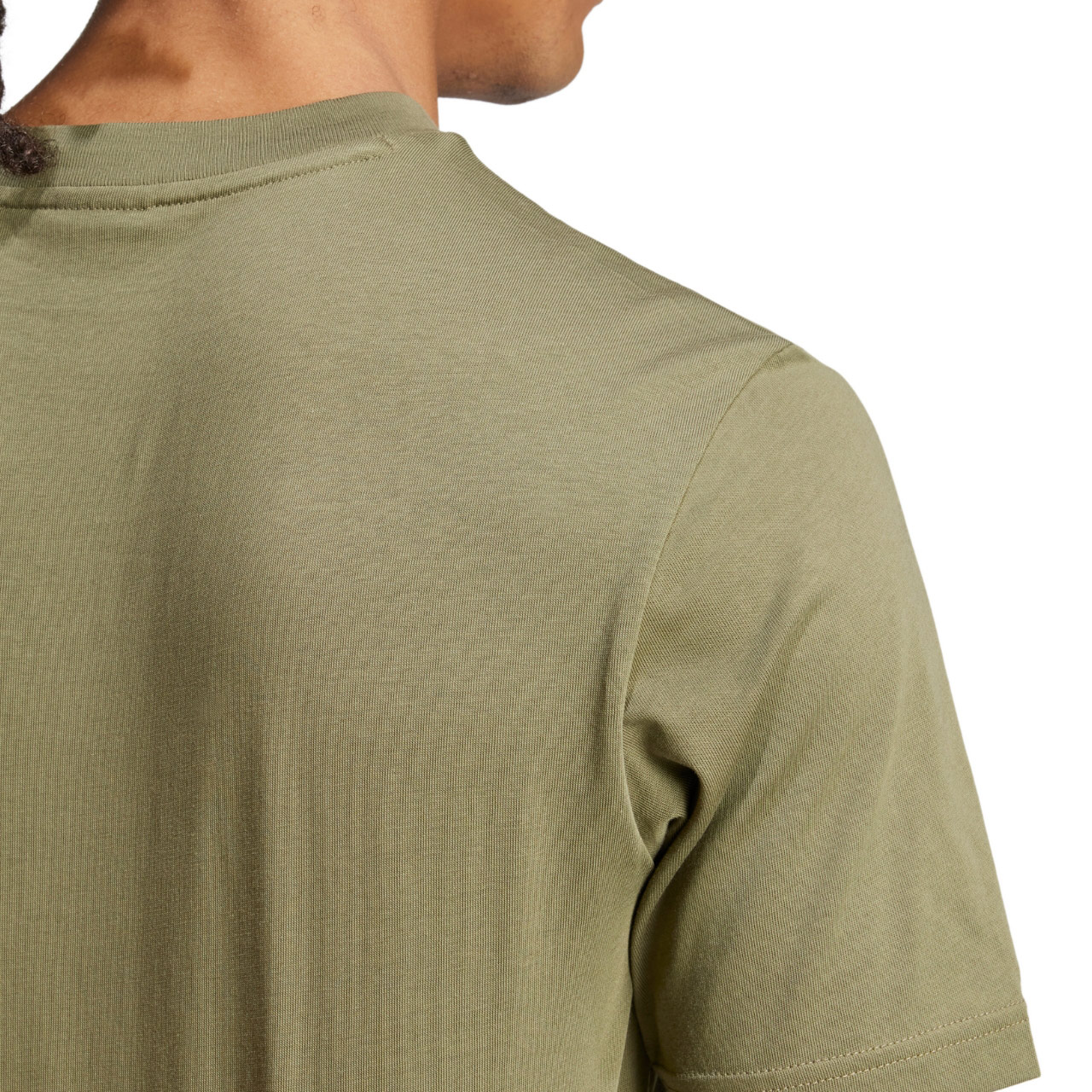 Koszulka męska adidas Essentials Small Logo Single Jersey zielona – ujęcie 6