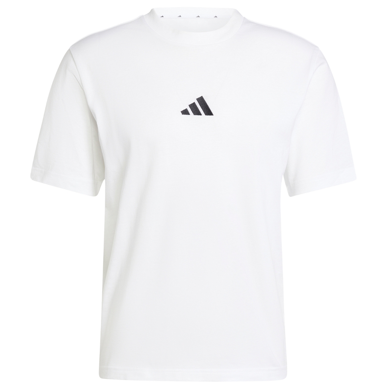 Koszulka męska adidas Essentials Small Logo Single Jersey biała – ujęcie 2
