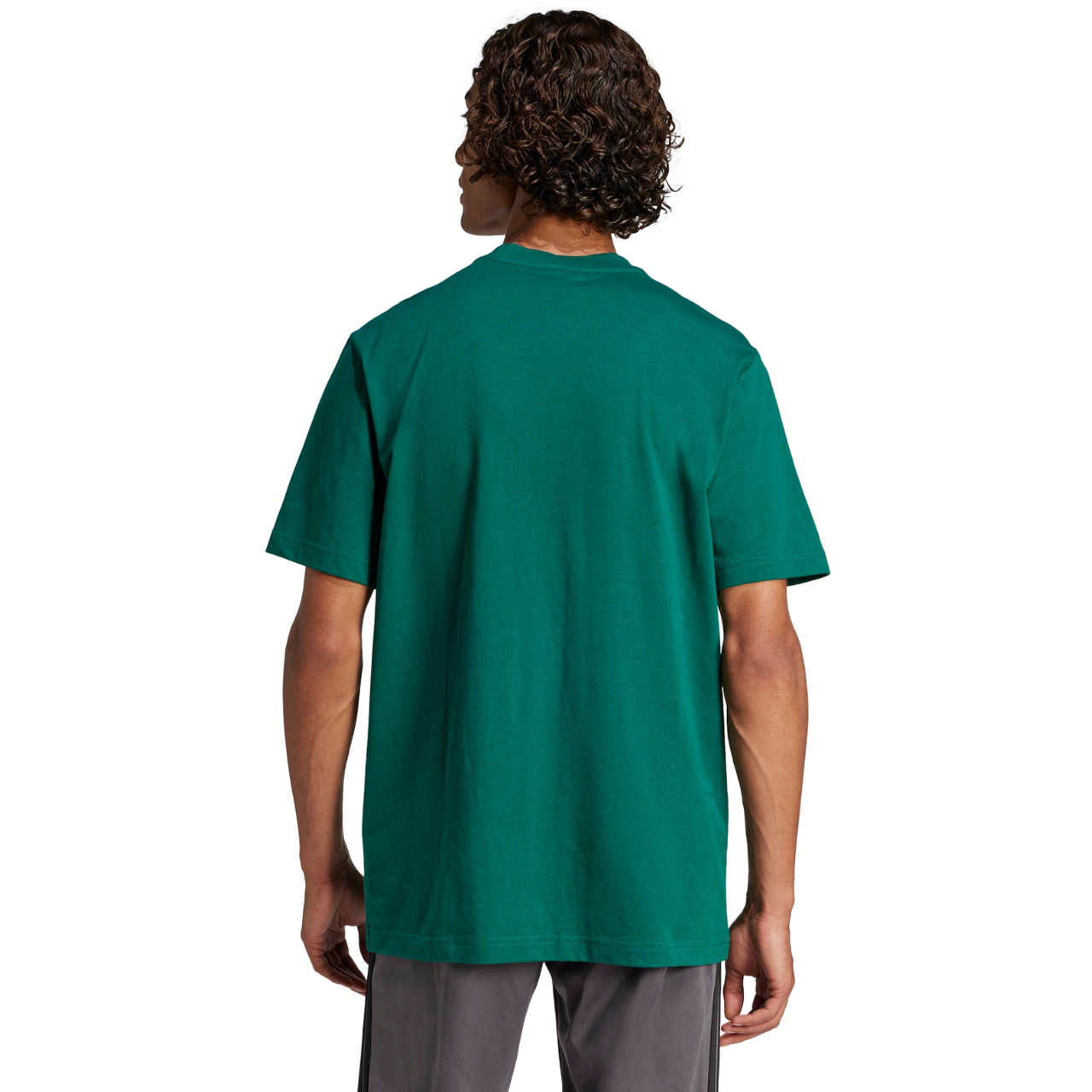 Koszulka męska adidas Essentials Small Logo Single Jersey zielona – ujęcie 3