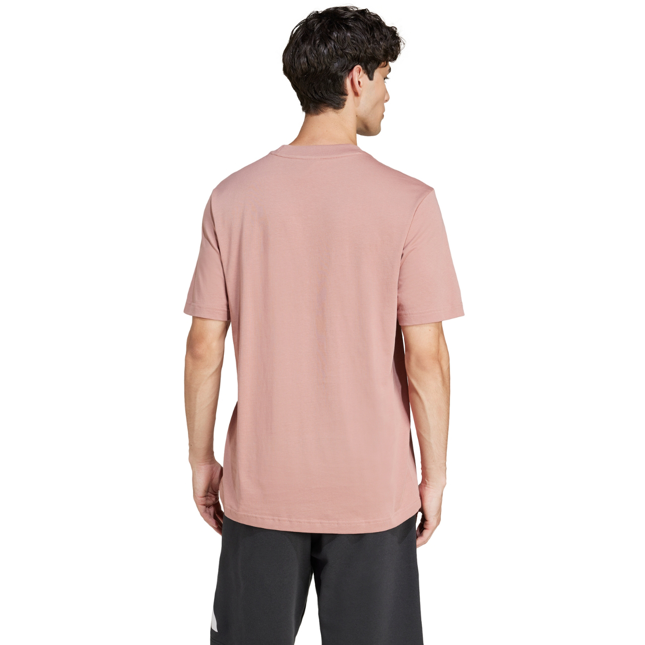 Koszulka męska adidas Essentials Small Logo Single Jersey różowa – ujęcie 3