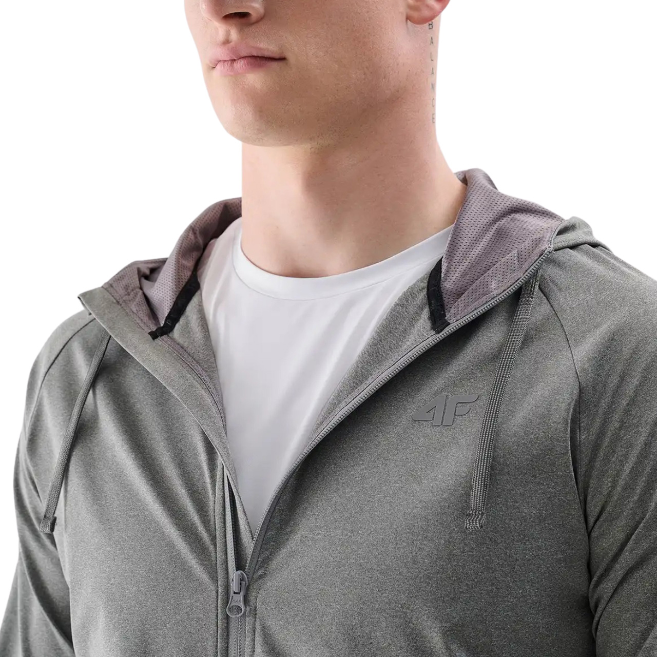 Bluza męska 4F FNK M512 szary melanż 4FWSS25TFSWM512 – ujęcie 3