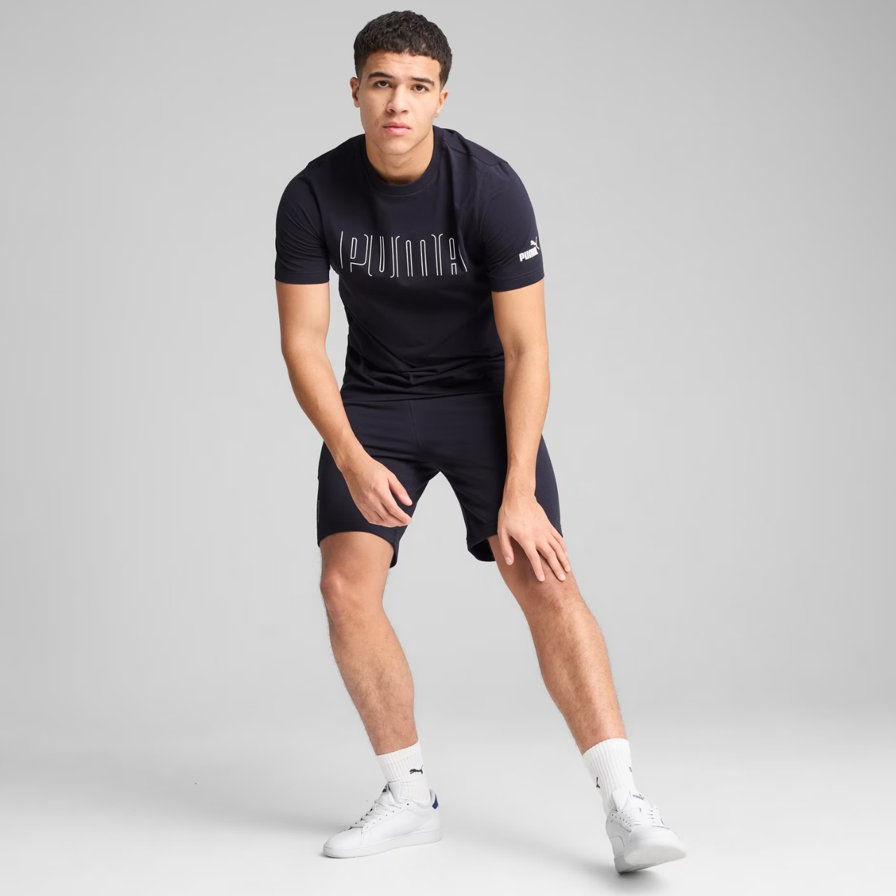 Koszulka męska Puma Sport Graphic Tee granatowa – ujęcie 4