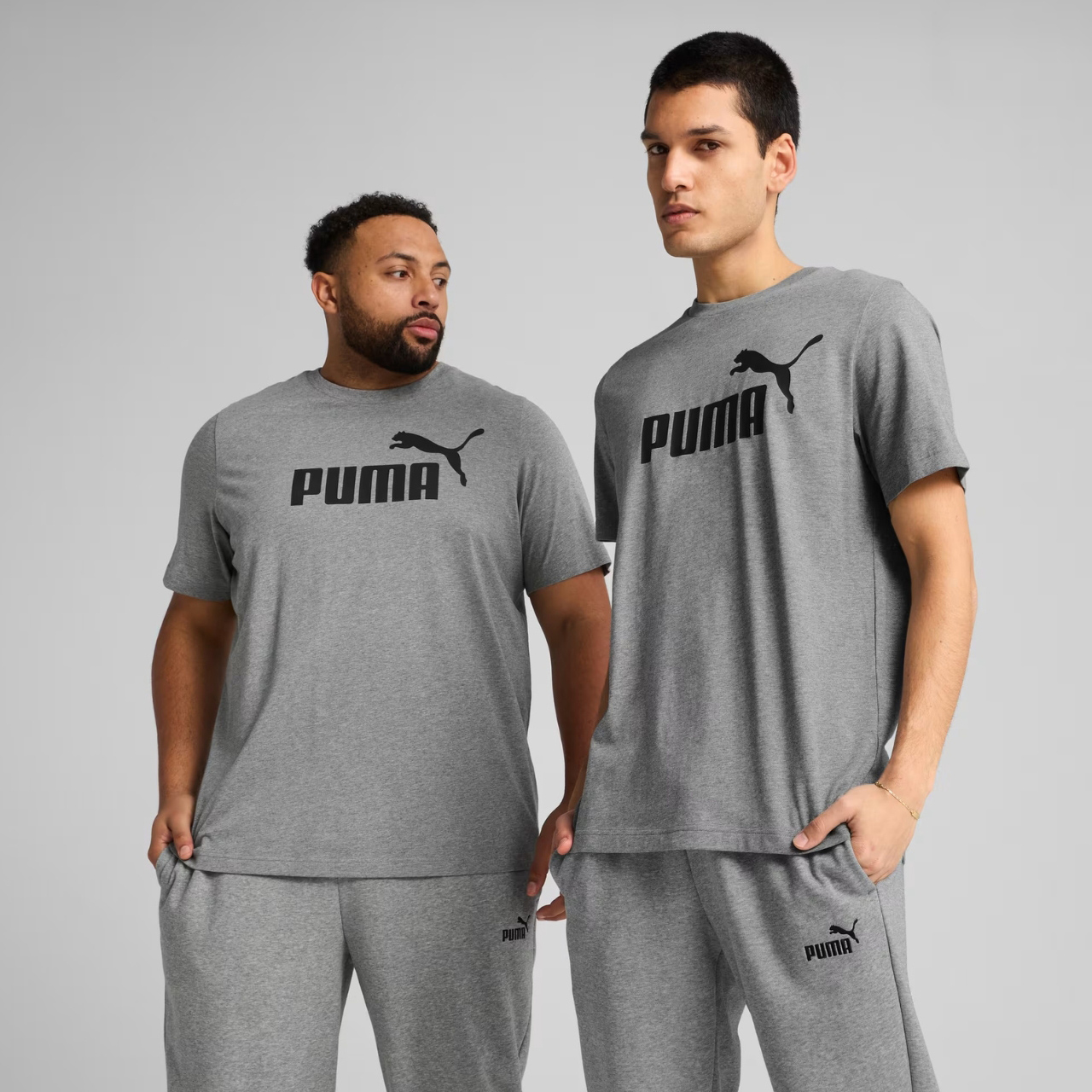 Koszulka męska Puma Ess No.1 Logo Tee szara – ujęcie 3