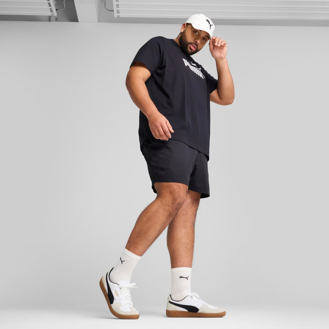 Koszulka męska Puma Ess No.1 Logo Tee granatowa – ujęcie 5