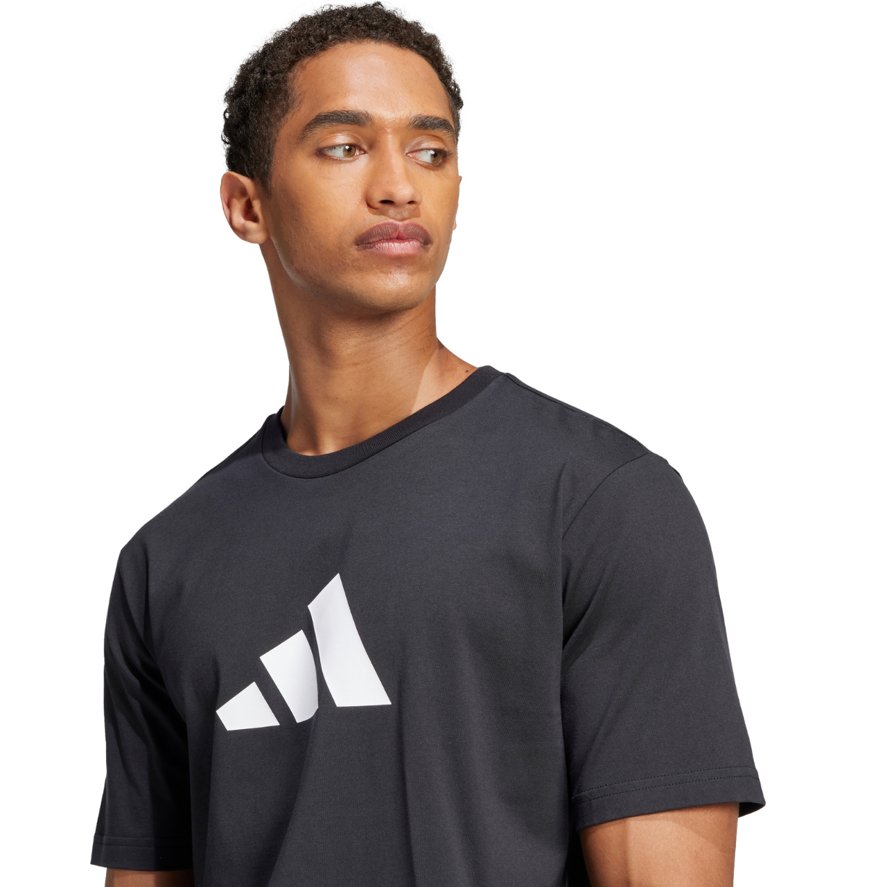 Koszulka męska adidas Future Icons Three Bar Tee czarna – ujęcie 4