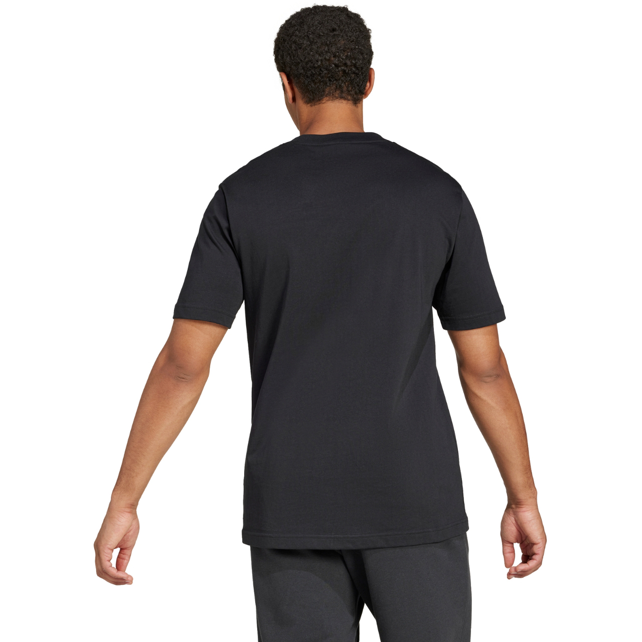 Koszulka męska adidas Essentials Big Logo Single Jersey Tee czarna – ujęcie 3