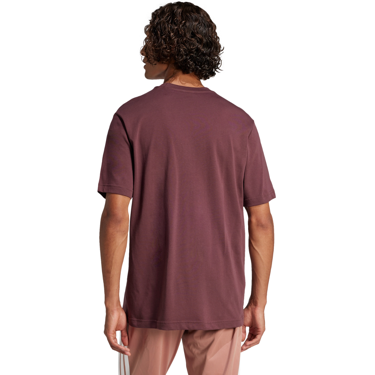 Koszulka męska adidas Essentials Big Logo bordowa – ujęcie 3