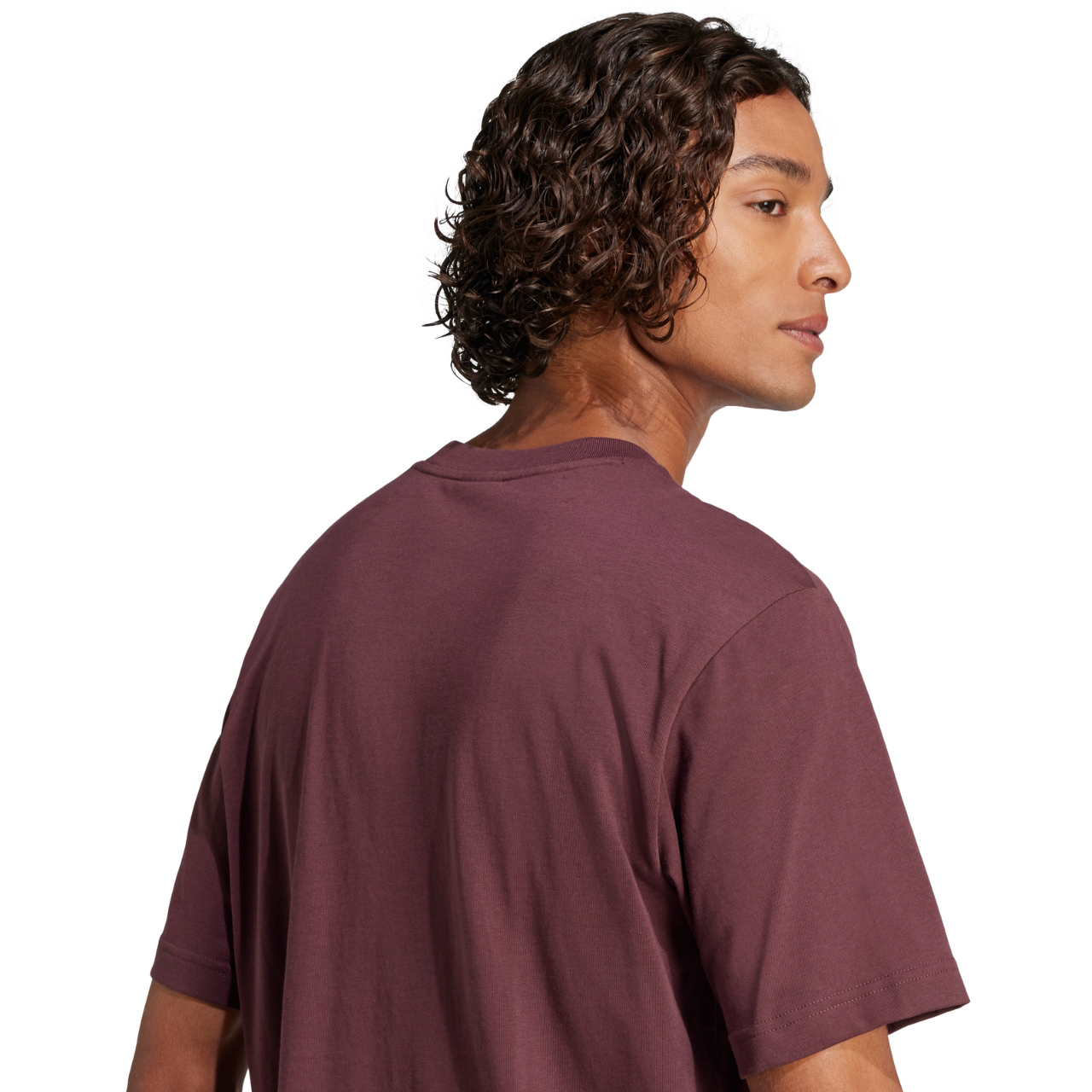 Koszulka męska adidas Essentials Big Logo bordowa – ujęcie 6