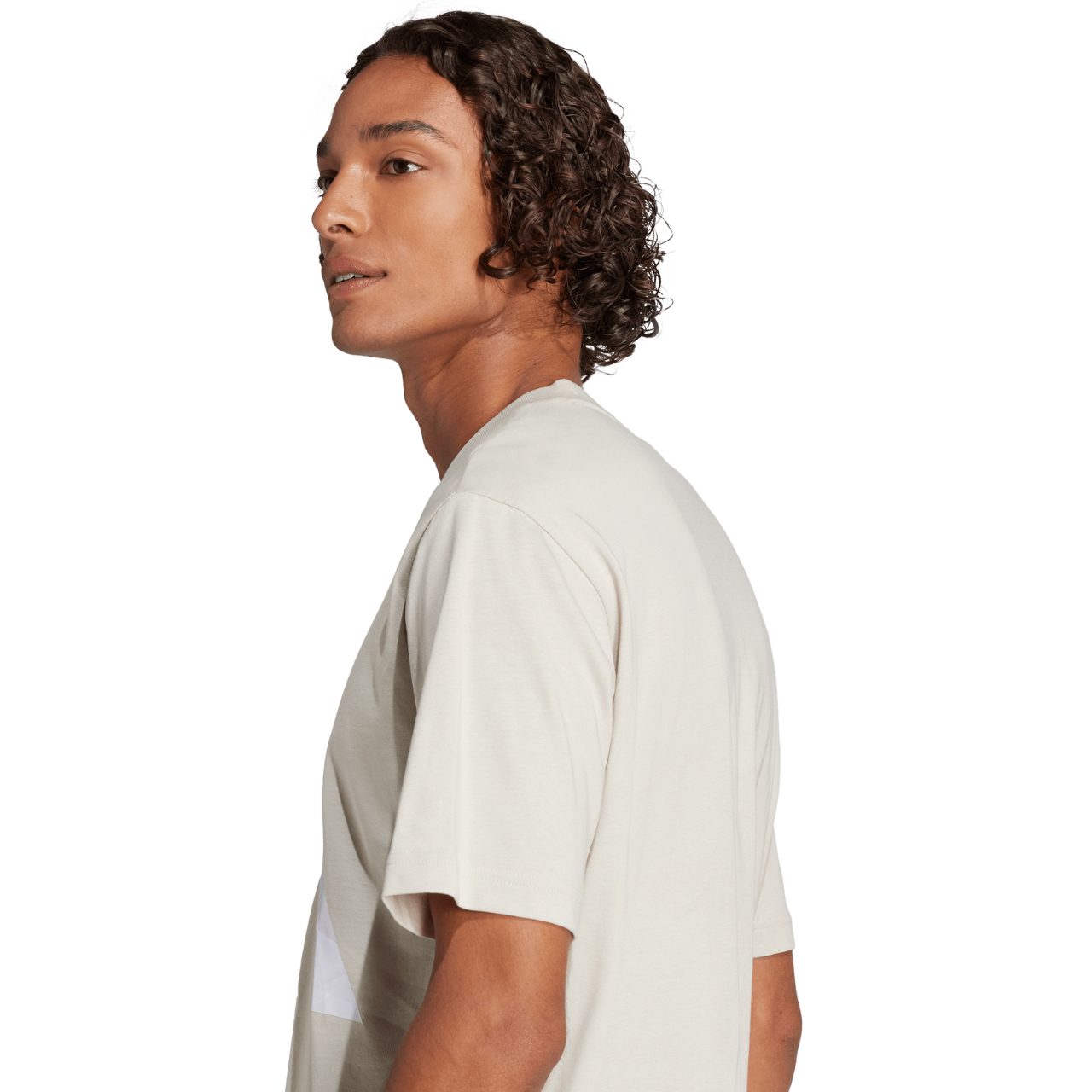 Koszulka męska adidas Essentials Big Logo beżowa – ujęcie 6