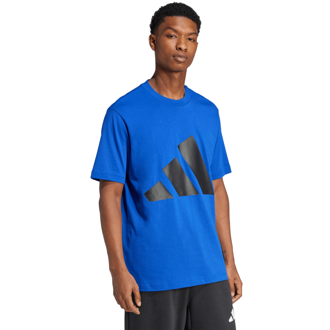 Koszulka męska adidas Essentials Big Logo niebieska – ujęcie 4
