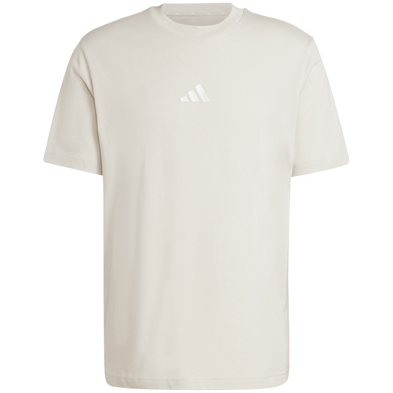 Koszulka męska adidas Essentials Small Logo Single Jersey beżowa – ujęcie 2