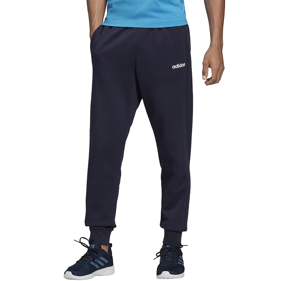 Spodnie męskie adidas Essentials Plain Tapered Pant FL granatowe – ujęcie 3