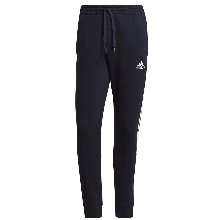 Spodnie męskie adidas Essentials Tapered Cuff 3 Stripes granatowe
