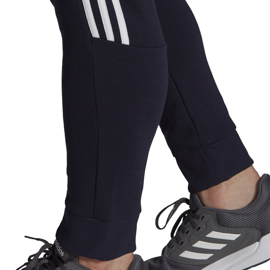 Spodnie męskie adidas Essentials Tapered Cuff 3 Stripes granatowe – ujęcie 4