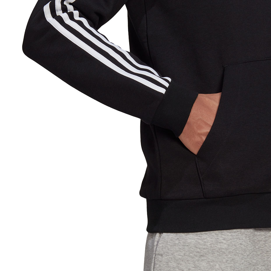 Bluza męska adidas Essentials Full-Zip Hoodie czarna – ujęcie 3