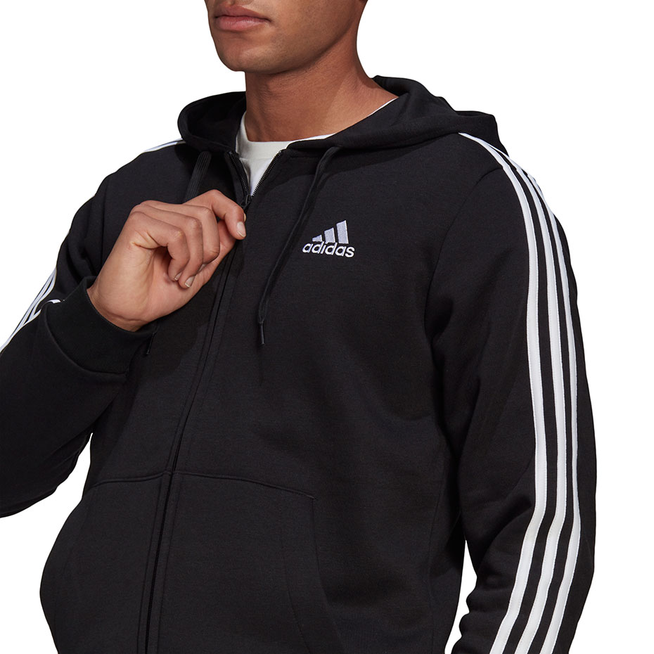 Bluza męska adidas Essentials Full-Zip Hoodie czarna – ujęcie 4