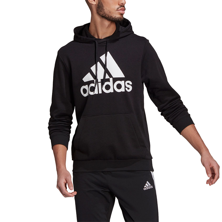 Bluza męska adidas Essentials Hoodie czarna – ujęcie 2