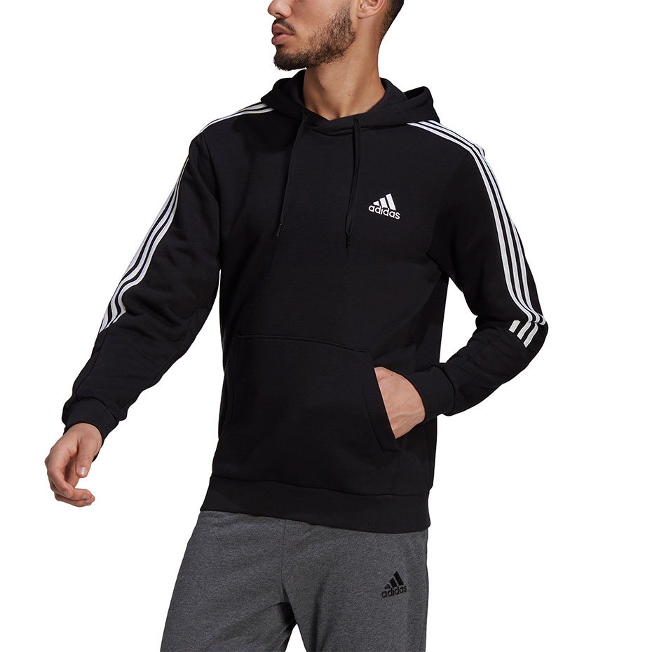Bluza męska adidas Essentials Hoodie czarna – ujęcie 2