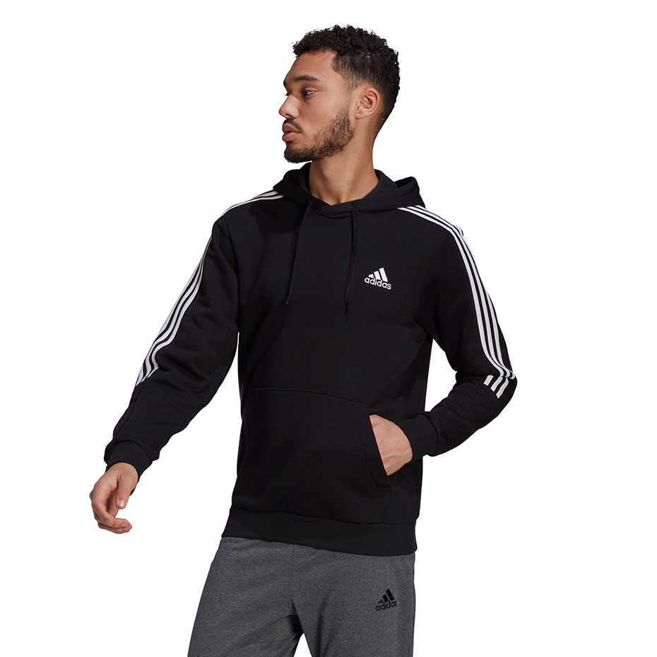 Bluza męska adidas Essentials Hoodie czarna – ujęcie 7