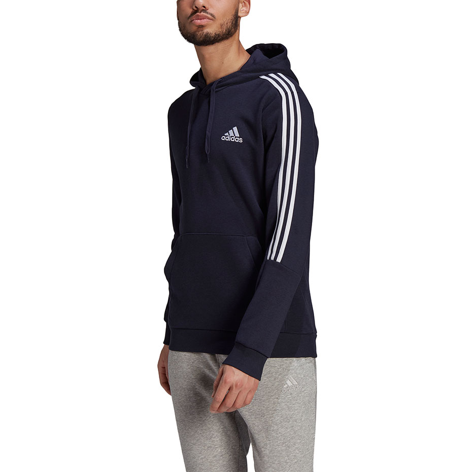 Bluza męska adidas Essentials Hoodie granatowa – ujęcie 2