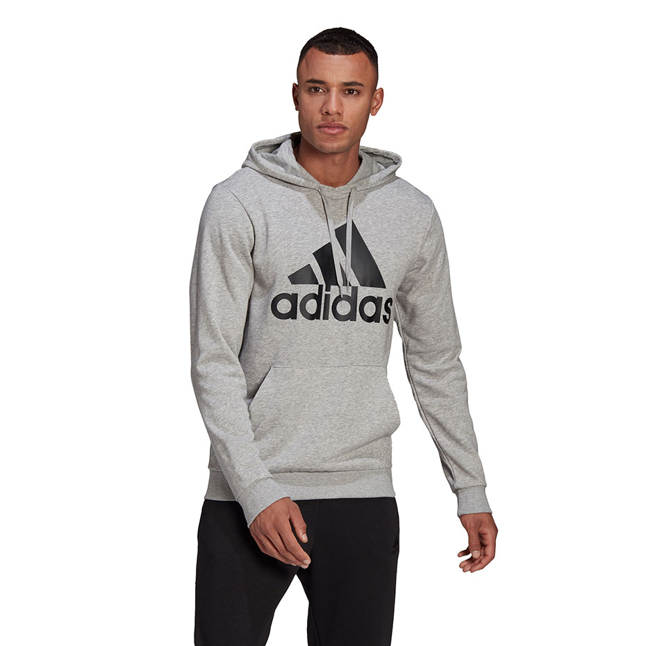 Bluza męska adidas Essentials Hoodie szara – ujęcie 2