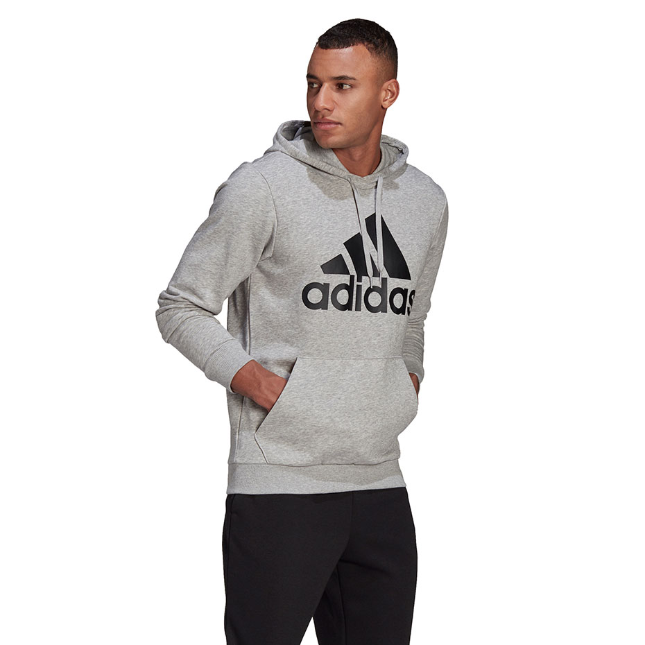 Bluza męska adidas Essentials Hoodie szara – ujęcie 3