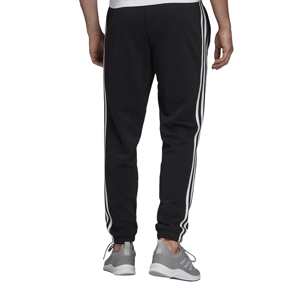 Spodnie męskie adidas Essentials Tapered Elasticcuff 3 Stripes Pant czarne – ujęcie 5
