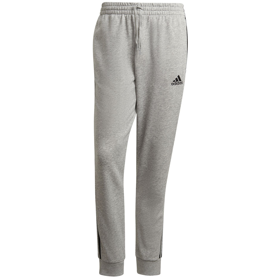Spodnie męskie adidas Essentials Tapered Cuff 3 Stripes szare