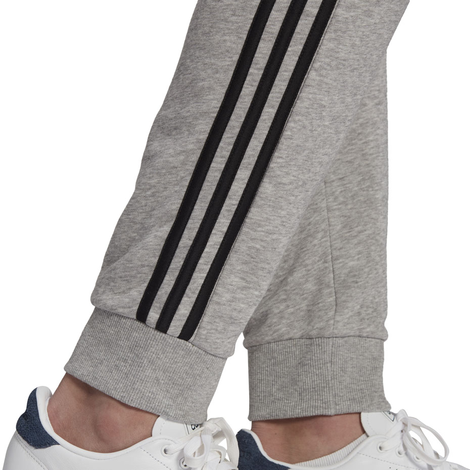 Spodnie męskie adidas Essentials Tapered Cuff 3 Stripes szare – ujęcie 5