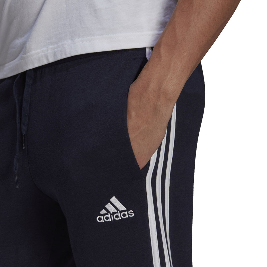 Spodnie męskie adidas Essentials Slim 3 Stripes Pants granatowe – ujęcie 5