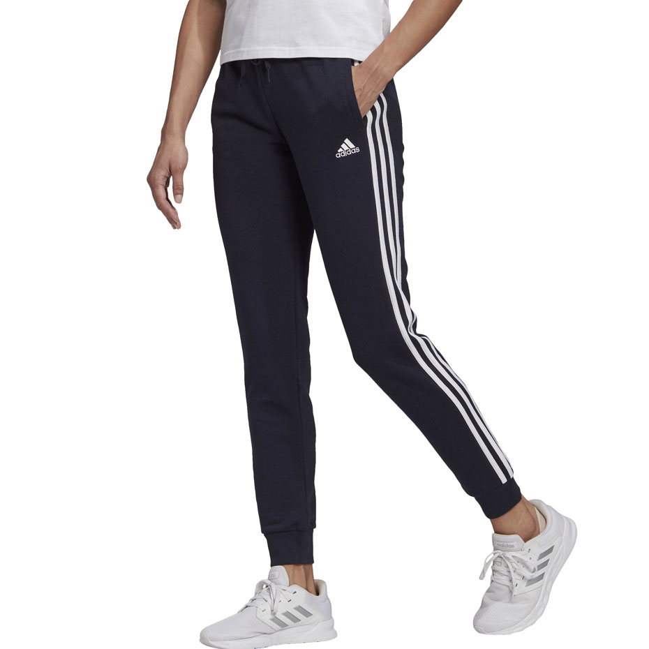 Spodnie damskie adidas Essentials Slim Tapered Cuffed Pant granatowe – ujęcie 2