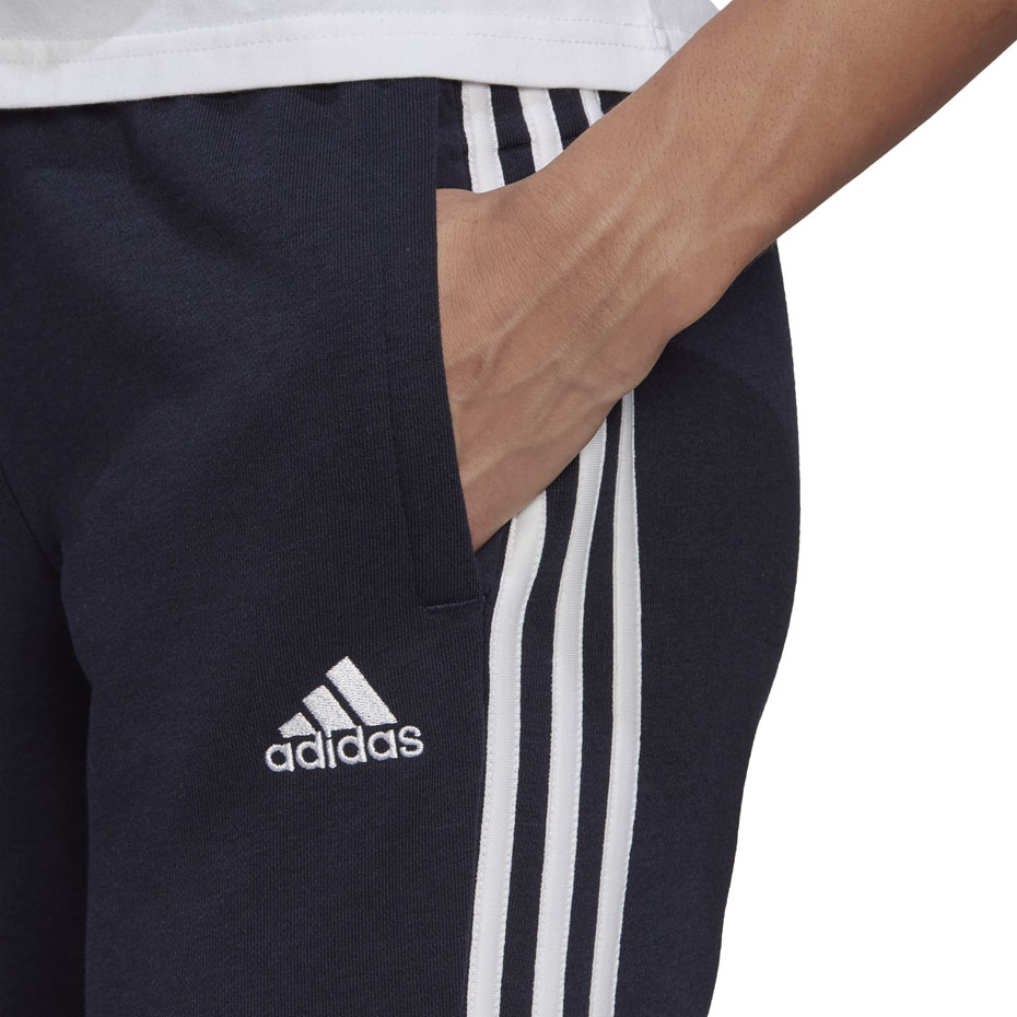 Spodnie damskie adidas Essentials Slim Tapered Cuffed Pant granatowe – ujęcie 4
