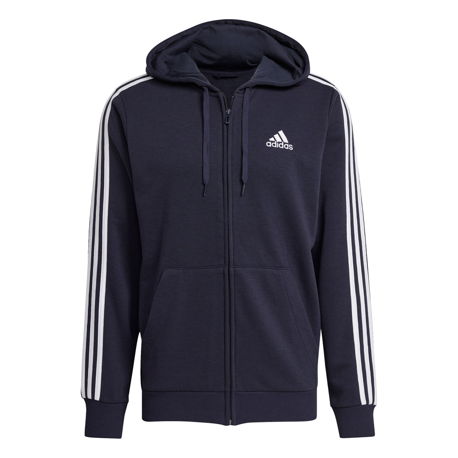 Bluza męska adidas Essentials Full-Zip Hoodie granatowa