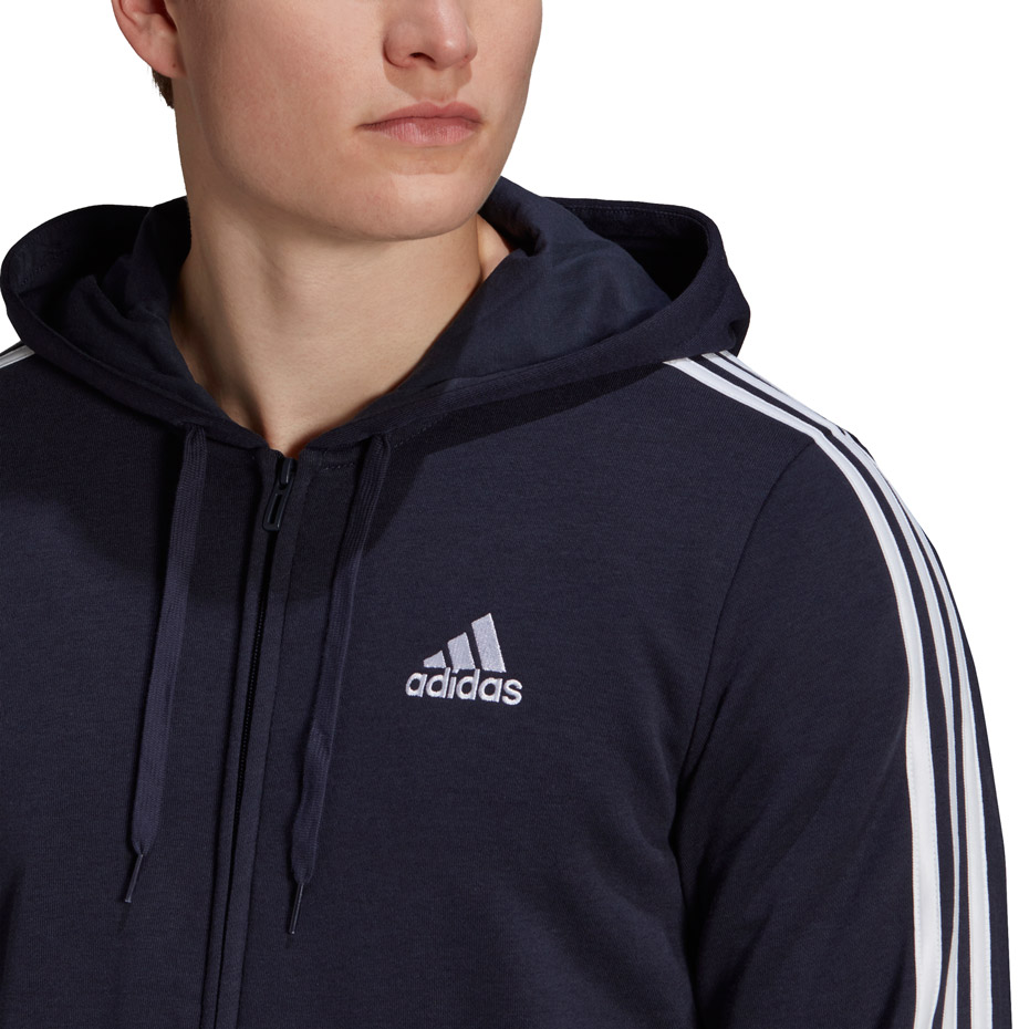 Bluza męska adidas Essentials Full-Zip Hoodie granatowa – ujęcie 5