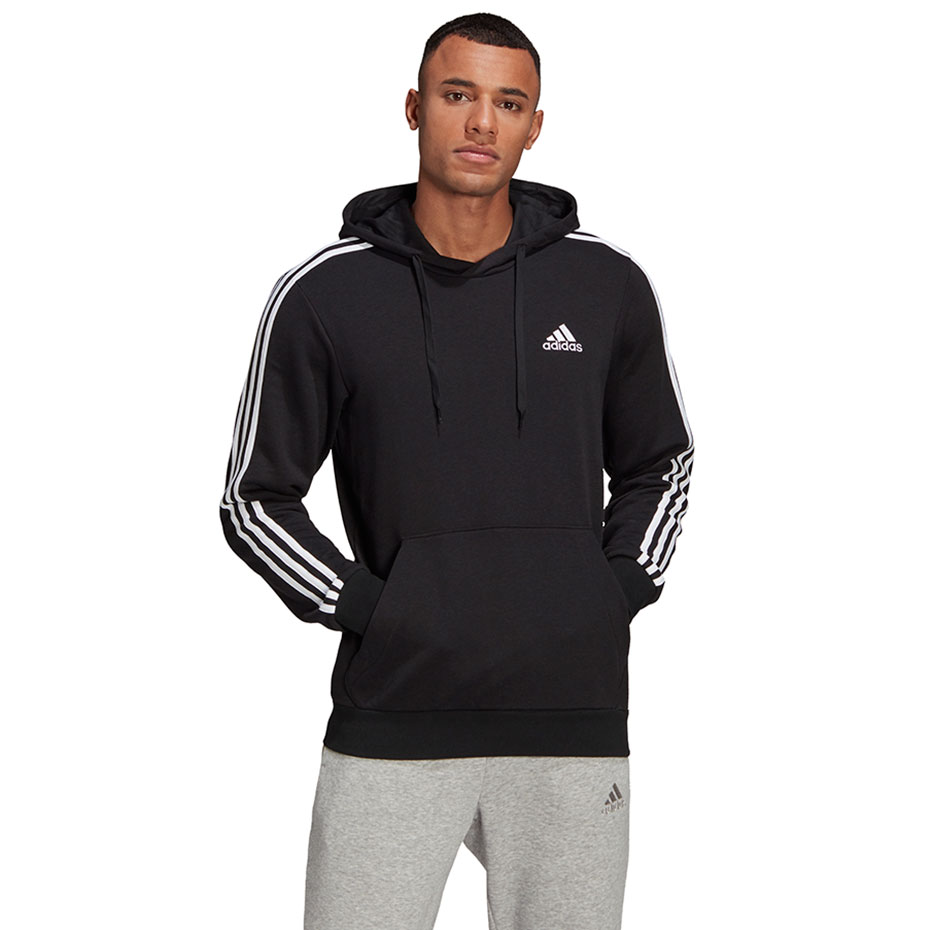 Bluza męska adidas Essentials Hoodie czarna – ujęcie 2