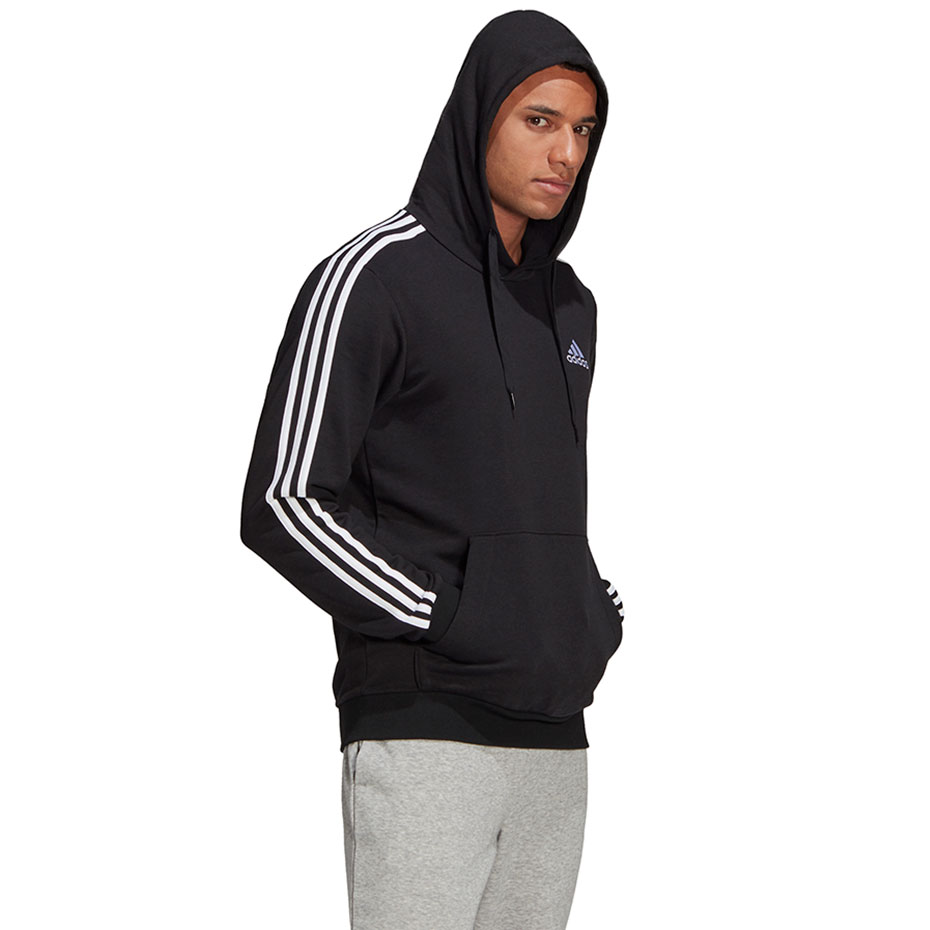 Bluza męska adidas Essentials Hoodie czarna – ujęcie 3