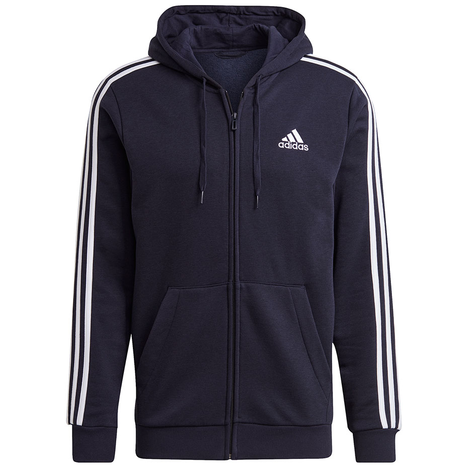 Bluza męska adidas Essentials Full-Zip Hoodie granatowa