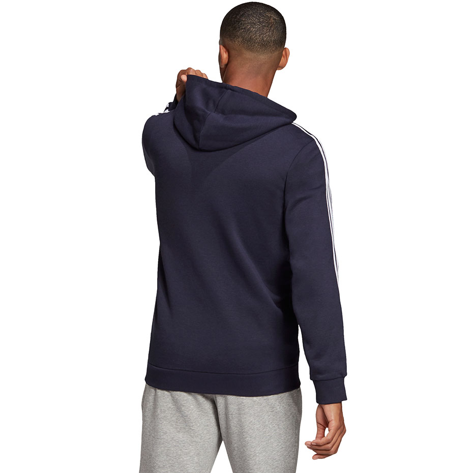 Bluza męska adidas Essentials Full-Zip Hoodie granatowa – ujęcie 4