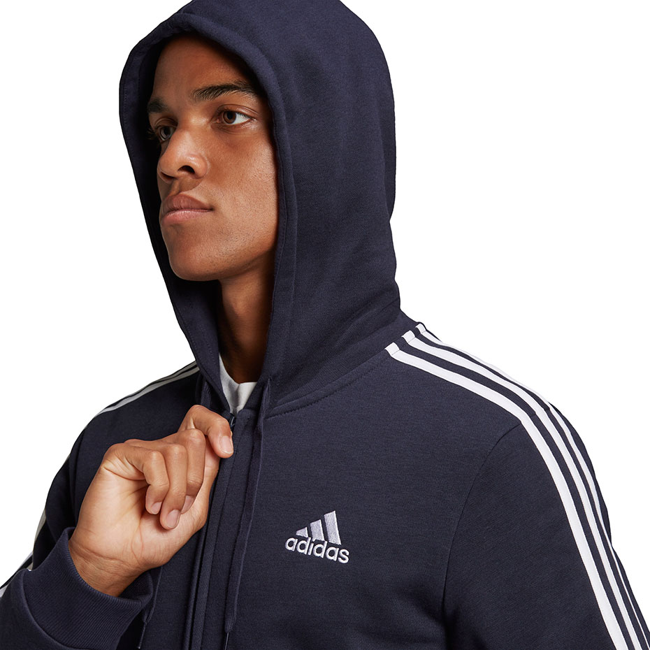 Bluza męska adidas Essentials Full-Zip Hoodie granatowa – ujęcie 5