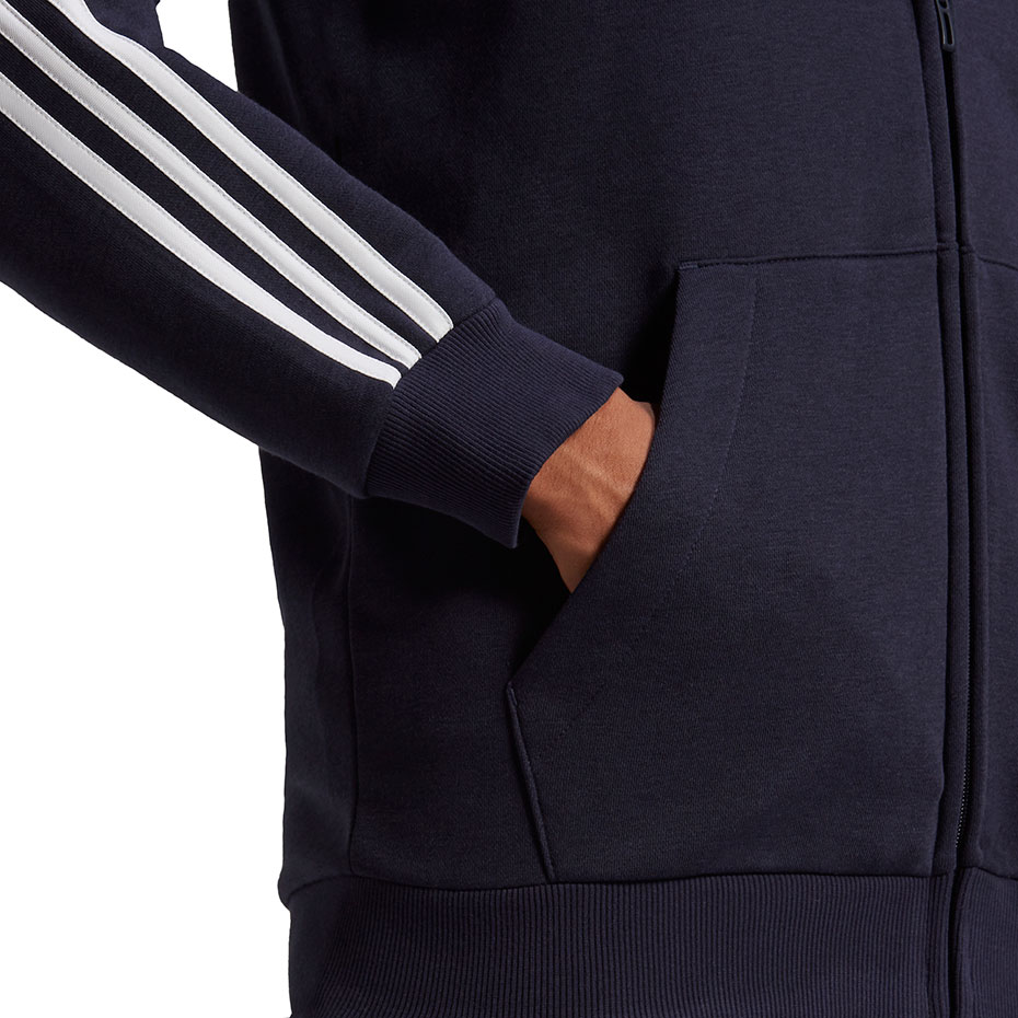 Bluza męska adidas Essentials Full-Zip Hoodie granatowa – ujęcie 6