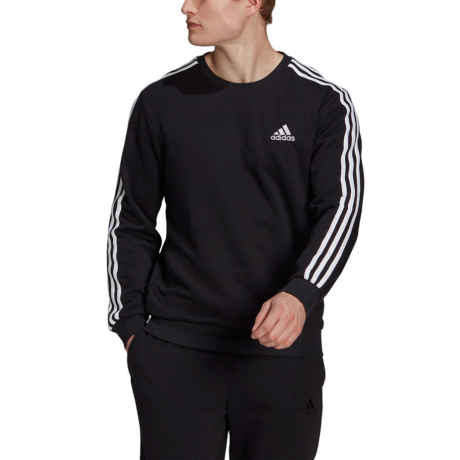 Bluza męska adidas Essentials Sweatshirt czarna – ujęcie 3