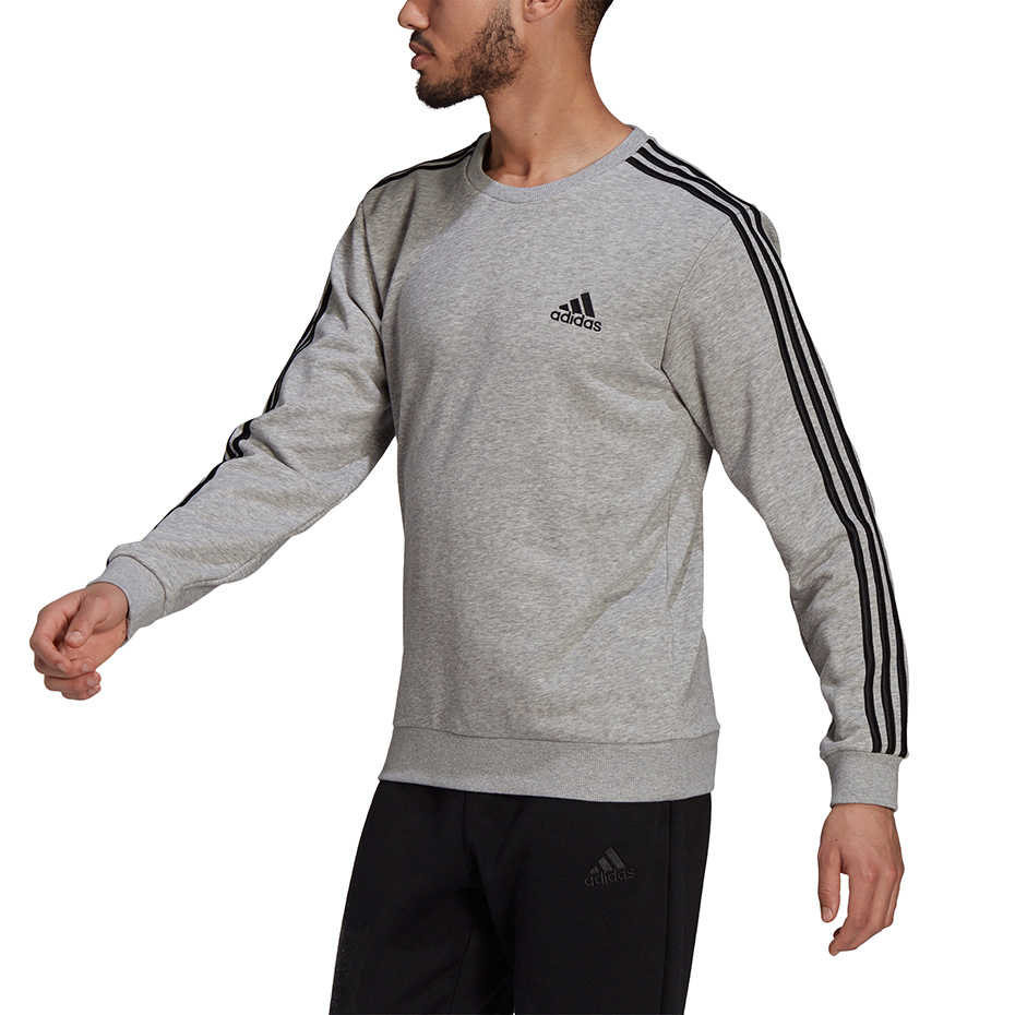 Bluza męska adidas Essentials Sweatshirt szara – ujęcie 3