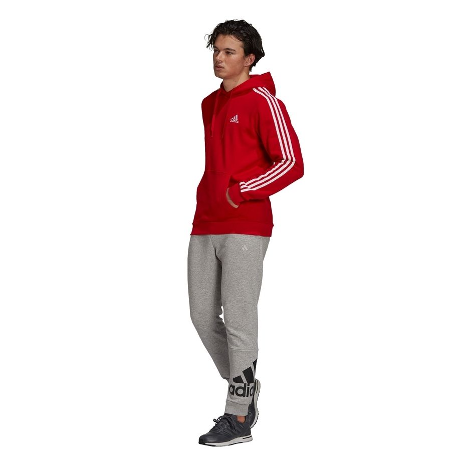 Bluza męska adidas Essentials Fleece czerwona – ujęcie 2