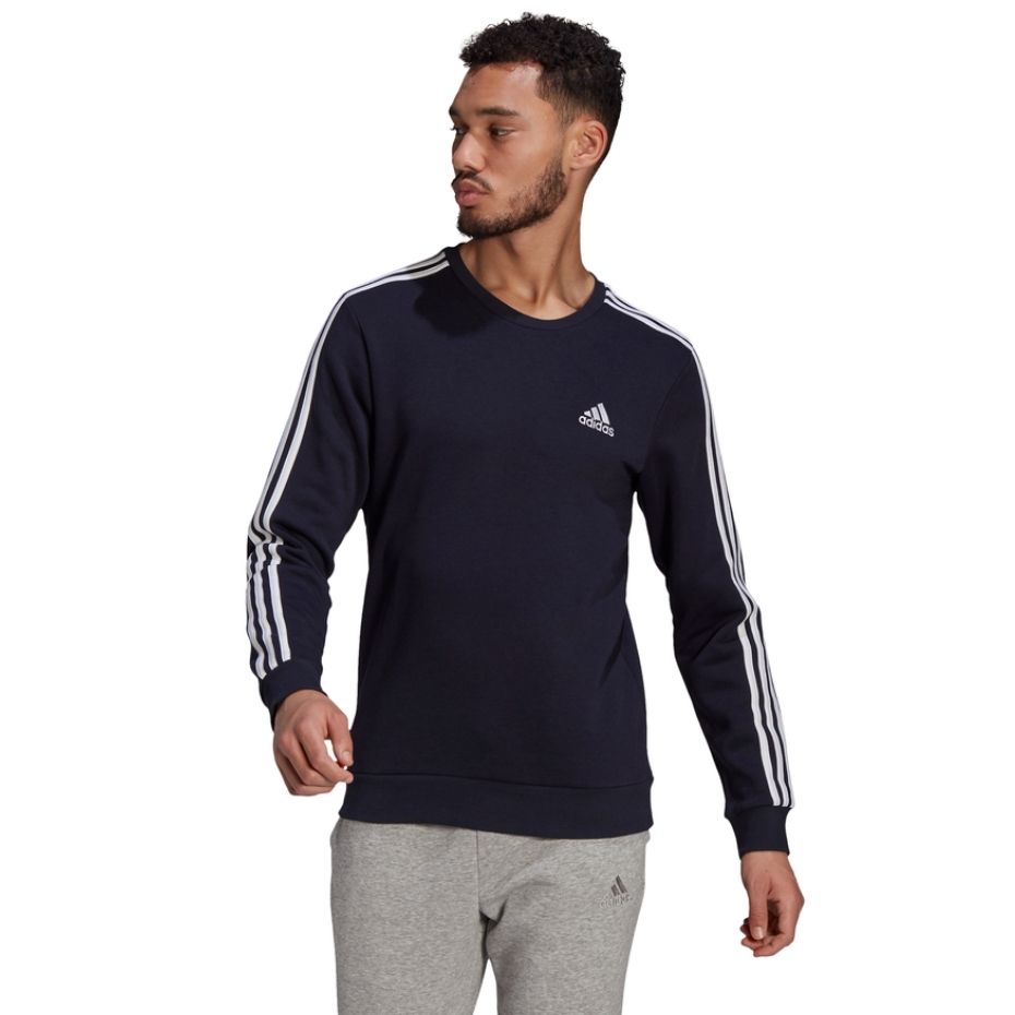 Bluza męska adidas Essentials Sweatshirt granatowa – ujęcie 2