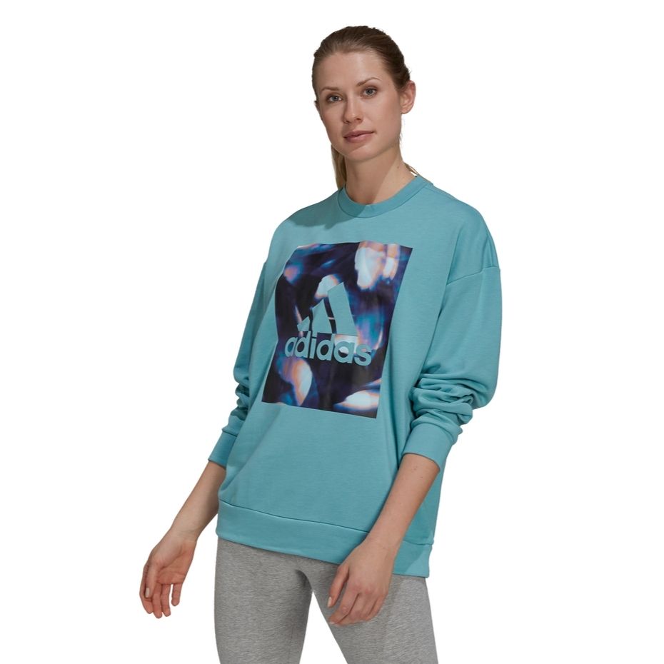 Bluza damska adidas uforu Sweatshirt niebieska – ujęcie 2