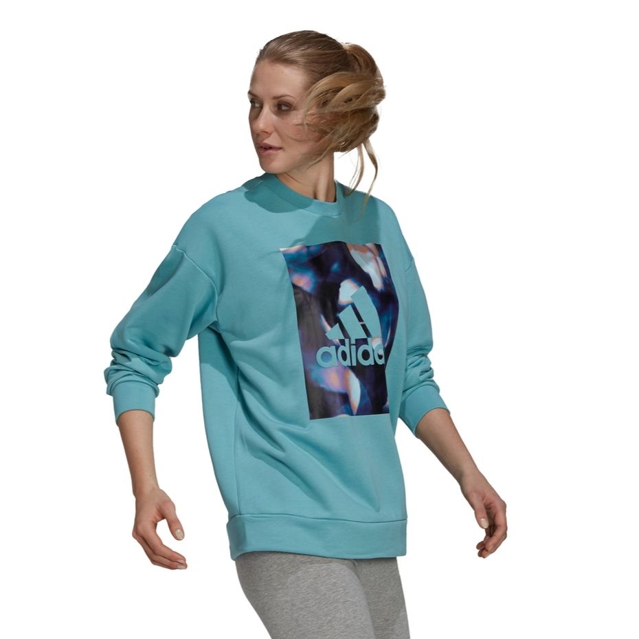 Bluza damska adidas uforu Sweatshirt niebieska – ujęcie 3